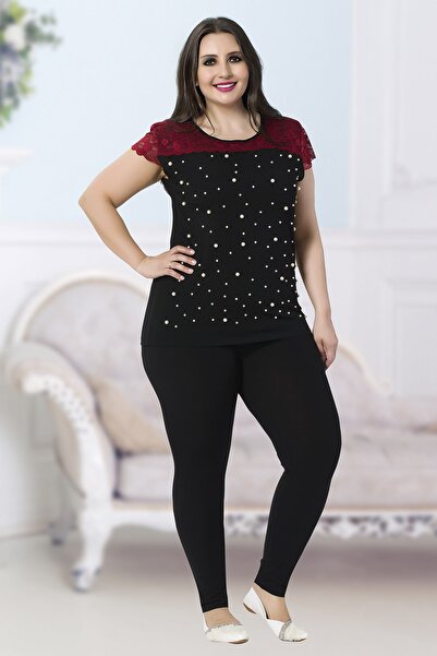 JENİKA Women's Large Size 3-Piece Pajamas Set with Dressing Gowns