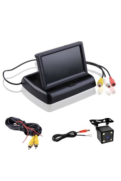 Kalite 4.3 Inç Tft Lcd Ekran Araba Monitör  Uyumlu  + 4 Led Gece Görüş Geri V...