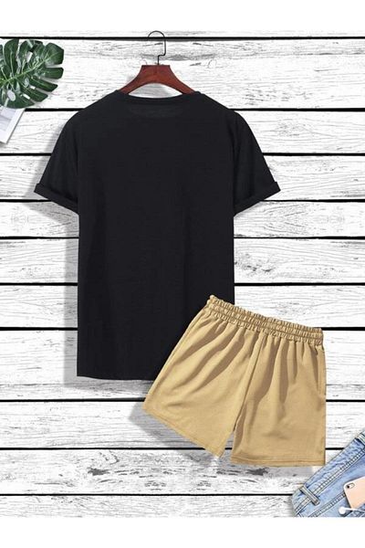 Black Sokak Blacksokak Men's Black I'm Not Rude Printed Shorts Set