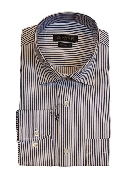 Diandor Men's Long Sleeve Regular Fit Classic Pocket Shirt