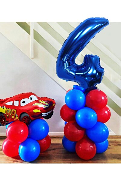 BEST PARTİ DOĞUM GÜNÜ PARTİ SÜSLERİ Best Car Themed Number Balloon Set Balloo...