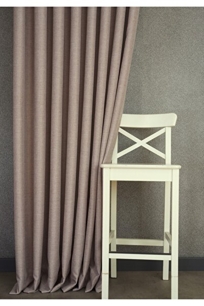 MASSARELLI Fon Perde Keten Açık Vizon Pilesiz