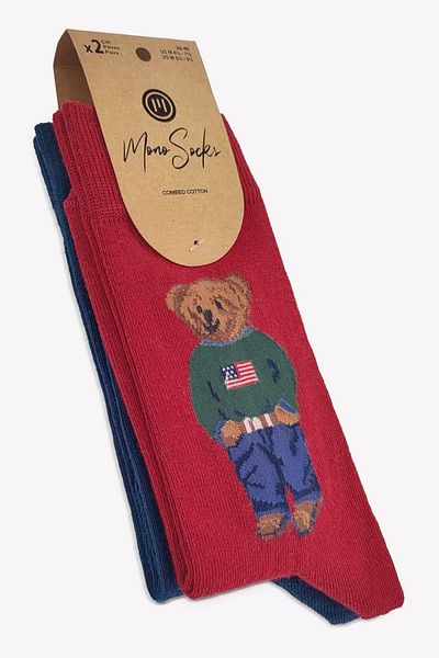 Mono Socks Balení 2 ponožek se vzorem medvídka