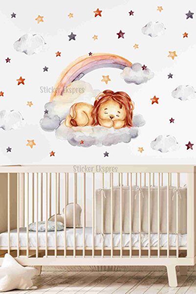 Sleepy Lion Kids Room Wall Stickers Set