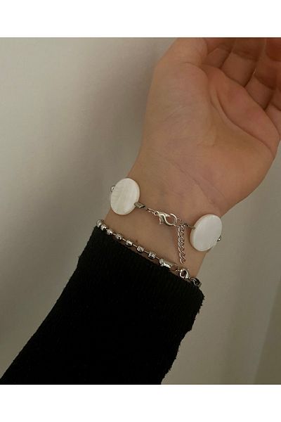 Nurşah Özcan Store سوار من حجر اللؤلؤ الطبيعي المسطح البيضاوي