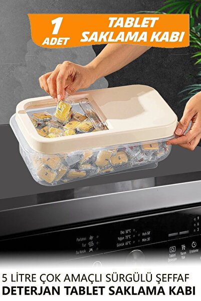 GOCENG صندوق تخزين المنظفات متعدد الأغراض بغطاء سعة 5 لتر، حاوية غطاء منزلقة ...