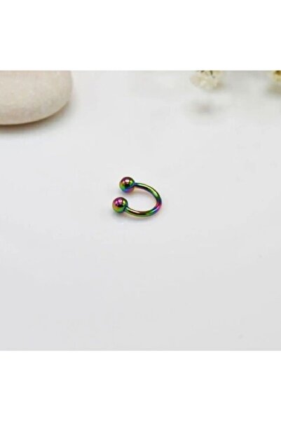 Heppii 6 Mm Straight Steel Tragus Helix Piercing Hologram Color Tip Bulk