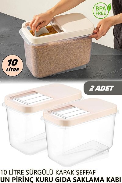 GOCENG 2 Pieces 10 Liter Tablet with Lid Detergent Storage Box Transparent Sliding Lid Container