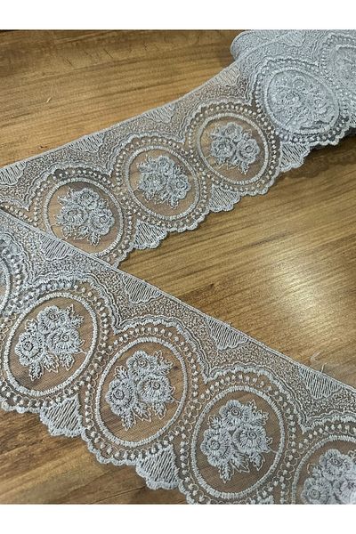 efem gipür 8.5 Mt French Lace Mat Embroidered Three Rose Bedspread and Duvet Cover Set - Tableware