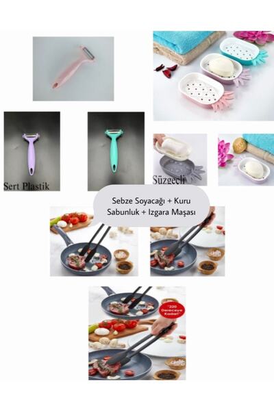 Vi Caro Clești pentru servire și grătar Distribuitor de săpun uscat Legume Cartofi Schiudetor Set de 3 produse