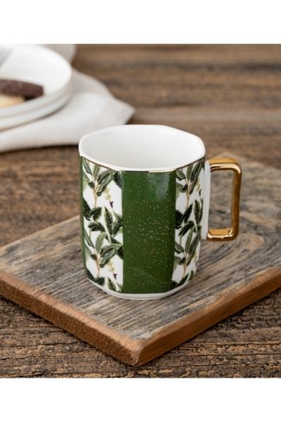 PERLAEVKAHVE Colorful Garden Porcelain Gilded Mug