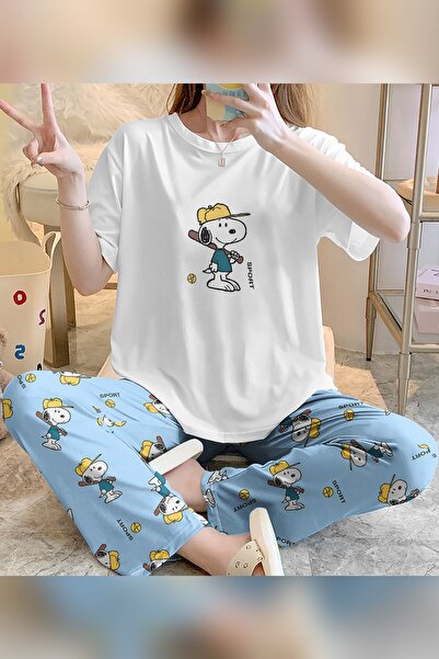 PEMBİŞ HOMEWEAR Set de pijamale cu mânecă scurtă Zezecim Baseball