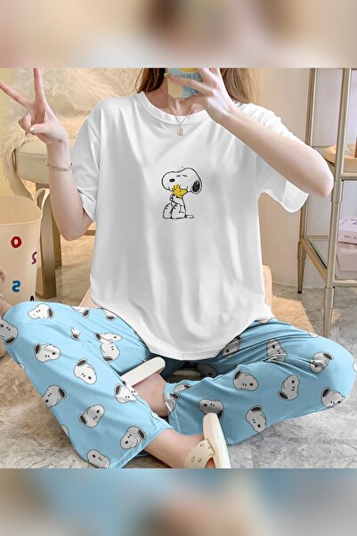 PEMBİŞ HOMEWEAR Zezecim Snoopy Kısa Kollu Pijama Takımı