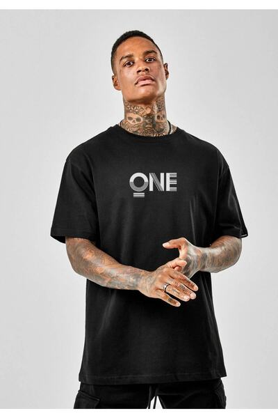 machiavelli Μπλουζάκι One Chest με τύπωμα Oversize Μαύρο