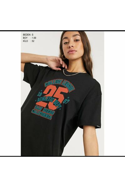 machiavelli Μαύρο μπλουζάκι College On με τύπωμα oversized