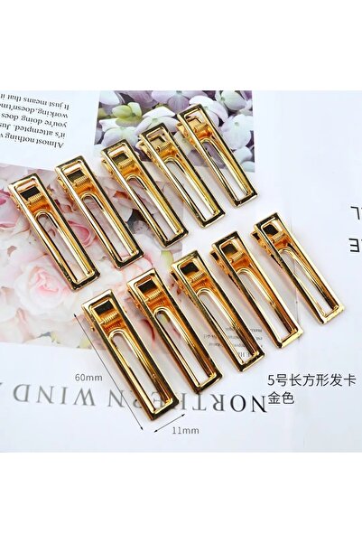 Getshop Aparat cu cataramă epoxidice (5 bucăți) 6x1,1 cm dreptunghi gol în mijloc auriu