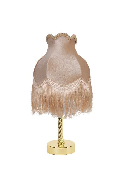 Dekovien Velvet Fabric Covered Gold Color Metal Leg - Vintage Lampshade Ab0602