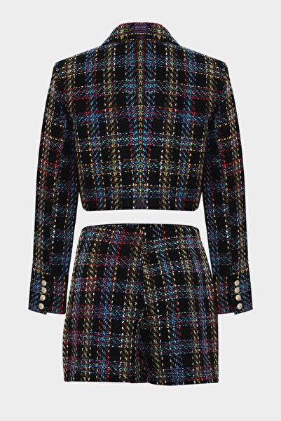 Açelya Okcu Premium Plaid Wrap Mini Shorts Skirt