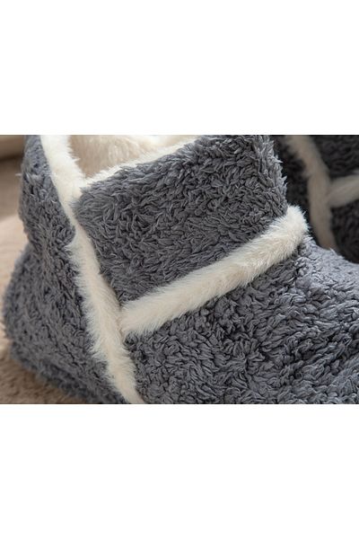English Home Anthracite Soft Stripe βελούδινα γυναικεία μποτάκια για το σπίτι - 36