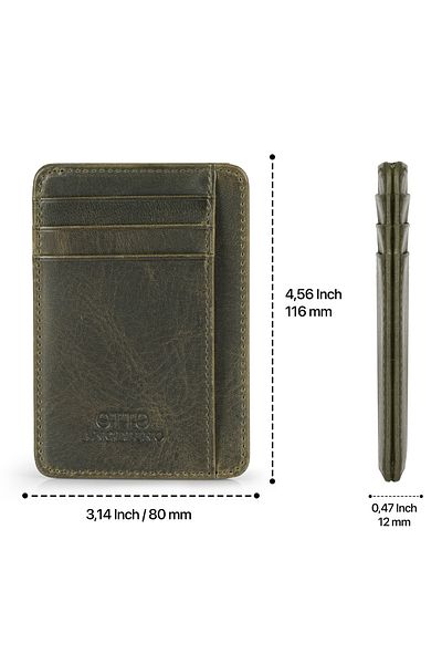 OttoAngelino Otto Angelino Portofel pentru bărbați din piele naturală cu protecție RFID
