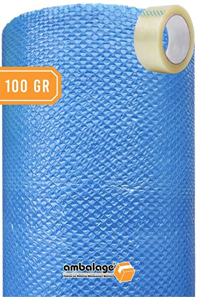 Ambalage Balonlu Naylon 150cm X 10m 100 Gr Mavi Üç Katlı Kalın Balonlu Naylon...