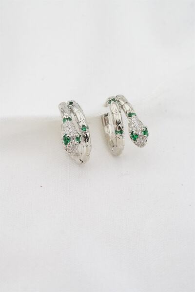 By Zeyna Aksesuar Kadın Altın Kaplama Yılan Figürlü Küpe