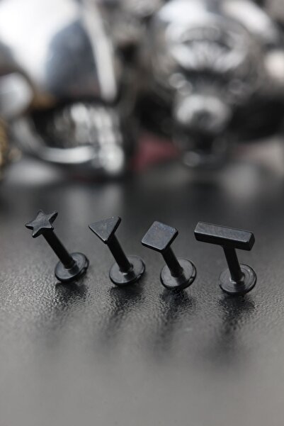 Valhalla 316l Cerrahi Çelik Kıkırdak Tragus Conch Helix Labret Yıldız Üçgen K...