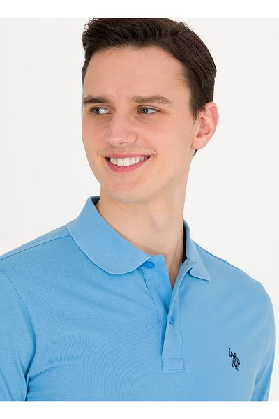 U.S. Polo Assn. Мъжка поло тениска в тюркоаз Gtp04ıy023