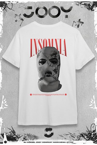 Jooy Company Tricou alb oversize cu design Insomnia