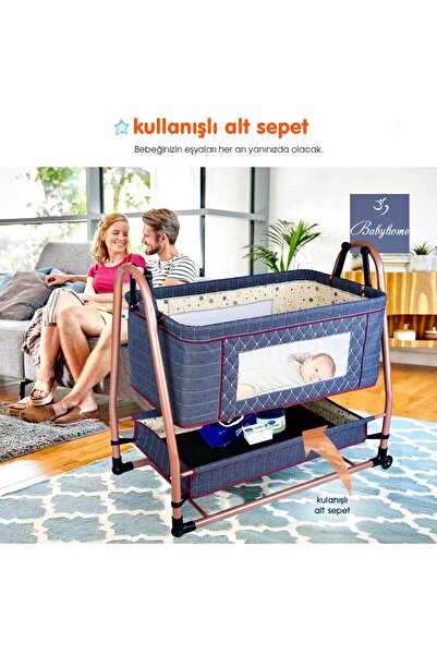 Baby Home Maya Büyük Boy Anne Yanı Bebek Sepeti Beşik 505