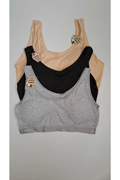 NARIYA Γυναικείο μεγάλο μέγεθος βαμβακερό σουτιέν 3 τεμαχίων 3 τεμαχίων με δα...