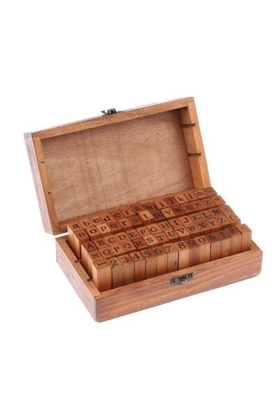 ebulduk Damga Mühür Seti-70 Adet Retro Ahşap Mühür-damga Seti- A-z-0-9 Scrapbooking Büyük Ve Küçük Harfler