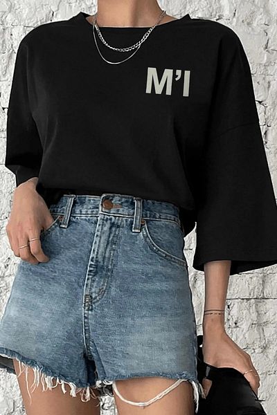 Keywest Think I'm Failing Printed Crew Neck Oversize T-shirt