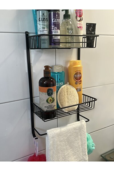 YAYLI DEKOR Havlu Askılıklı Iki Katlı Banyo Düzenleyici Raf