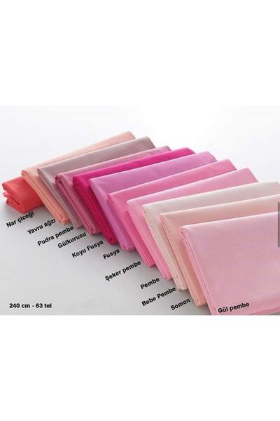 Pakteks Țesătură Poplin Culoare Roz Bebeluş 63 Fire Culoare Solidă Akfil-en 2...