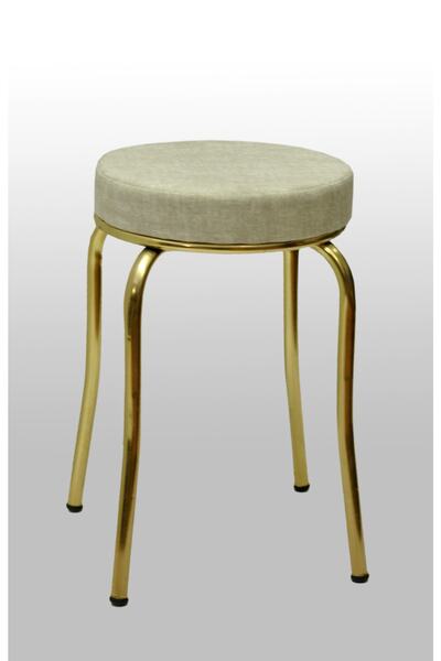 TABURECİM Tabure (1 Adet) Gold Ayaklı, Mina Kumaş, Metal Ahtapot Ayak Aygl-193