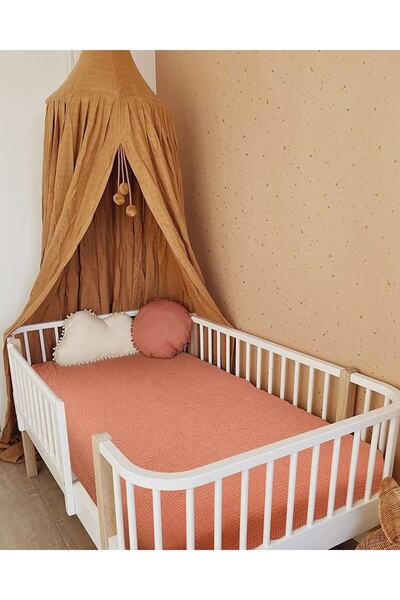 Tinybabyconcept Soft Organik %100 Pamuklu 4 Kat Müslin Bebek Çarşafı Lastikli...