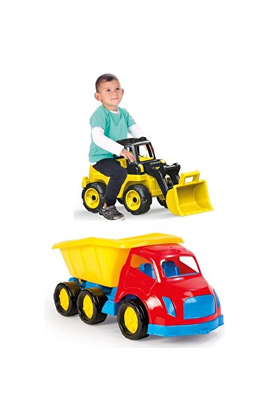 YILDIRIM OYUNCAK Dolu Maxi Kamyon Ve Büyük Kepçeli Dozer 2'li Set