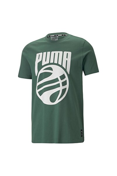 Puma Posterized Tee White Men's Green T-Shirt