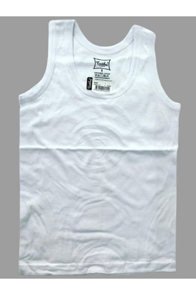 Tutku Tricou de corp alb din bumbac pieptănat pentru băiat, pachet de 6