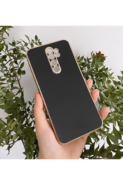 Aksesuarda Moda Redmi Note 8 Pro Uyumlu Gold Detaylı Lazer Kesim Kılıf