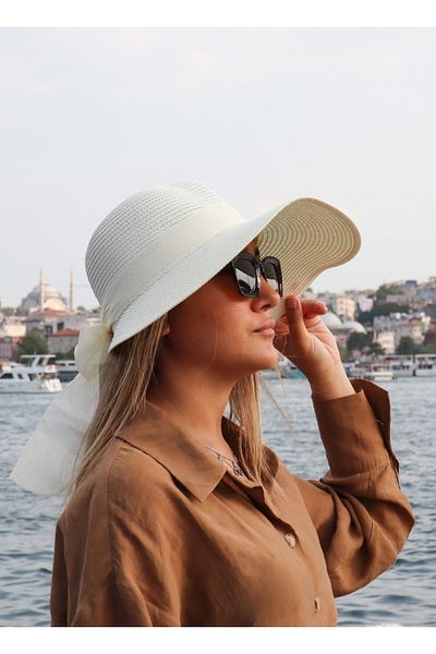 Mood Agenda Women's Organic Straw Bow Hat