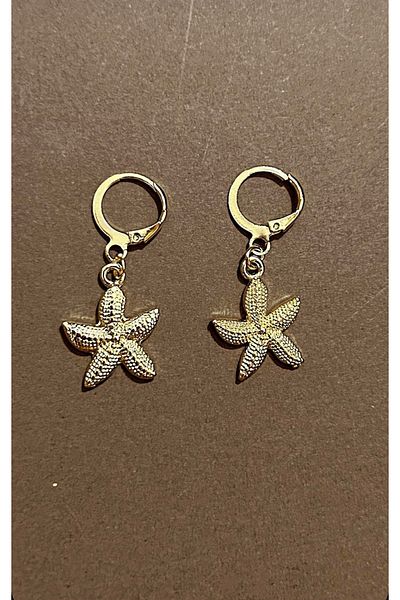 fullcontrol Starfish - Gold Dangle Earrings