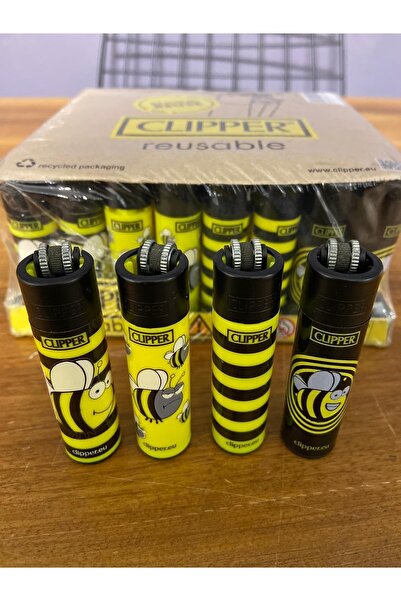 Clipper Arı Desenli 4 Lü Çakmak