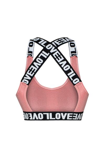 HNX Γυναικείο μπουστάκι Mink Cotton Love Rubber Cross Strap με επένδυση