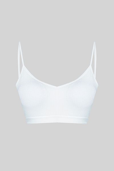 HNX Bustieră de damă căptușită cu bretele subțiri pentru camisole albă
