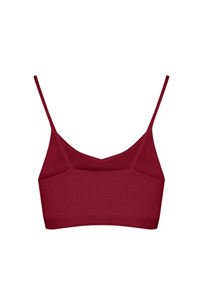 HNX Burgundy Camisole Thin Strap Padded Women's Bustier