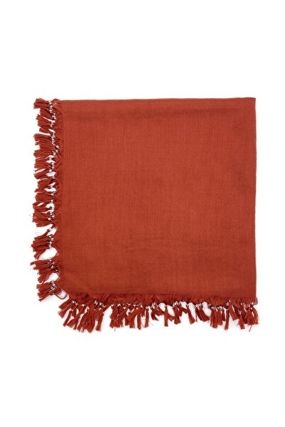 Naz Ipek Renk El Işi Boncuklu Kiremit Yazma 110cm X 110cm