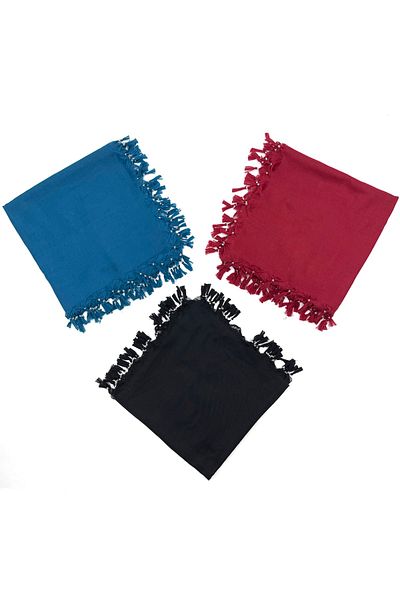 Naz Ipek Pachet de 3 bumbac, culoare uni, lucrat manual cu margele, distribuire cadou 110x110cm