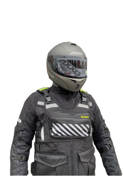 MOTOANL حقيبة سترة عاكسة مناسبة للدراجات النارية والدراجات (متوافقة مع اللوائ...